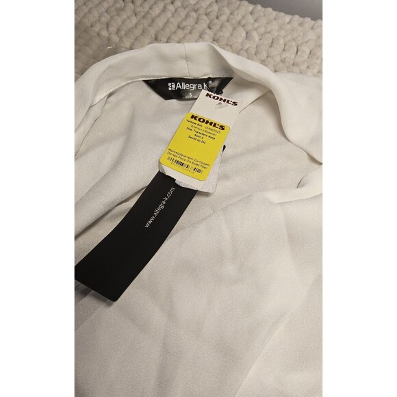 NWT Allegra K Size Small 3/4 Ruched Sleeve Open Front White Shrug - Picture 9 of 11